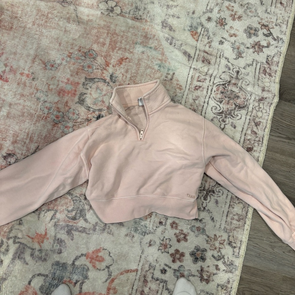 Aritizia TNA sweatfleece cozy fleece light 1/4 zip hoodie lightly worn 2XS